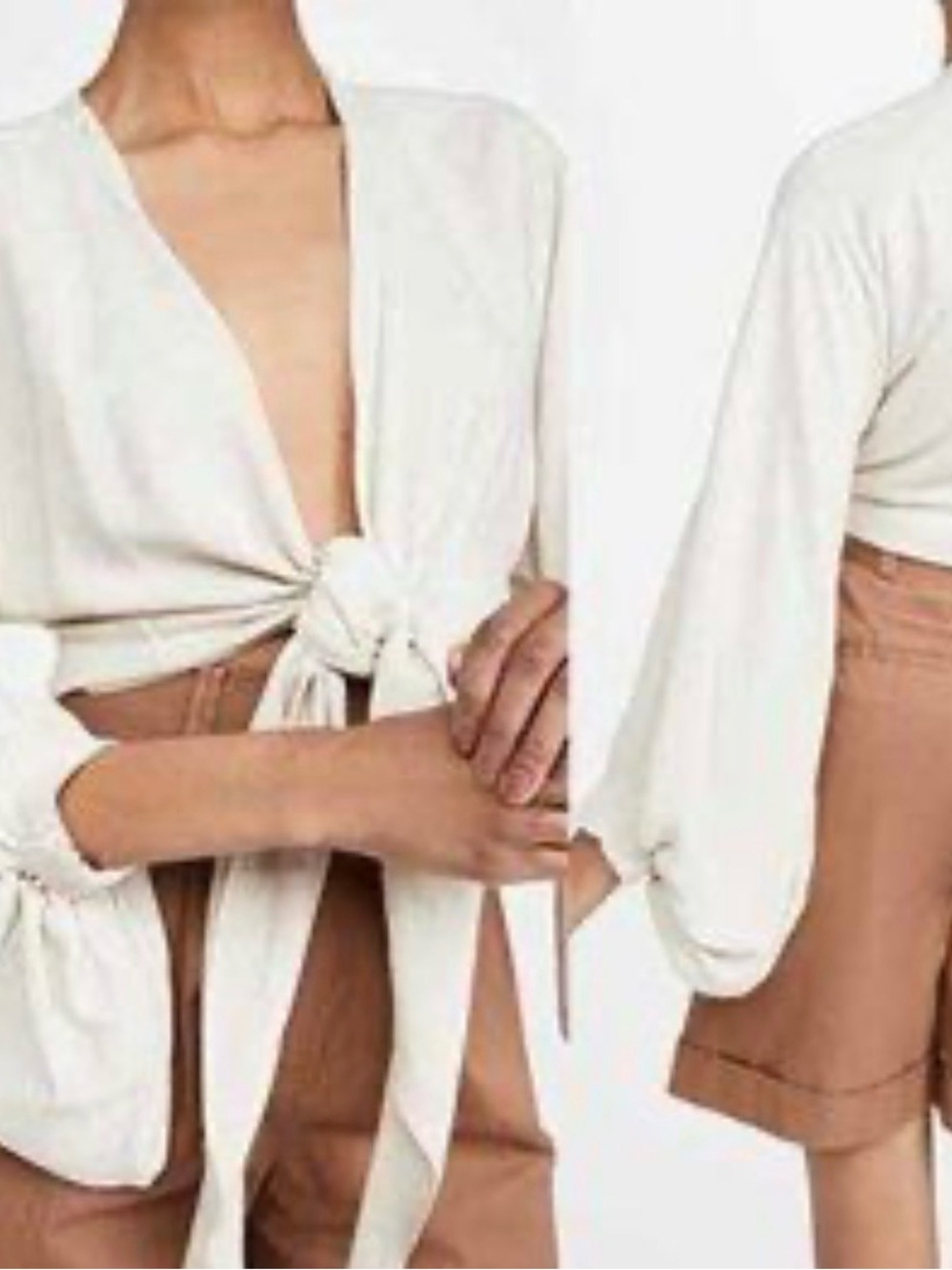 Just Bee Queen Linen Tie Front or Wrap Top | XS
